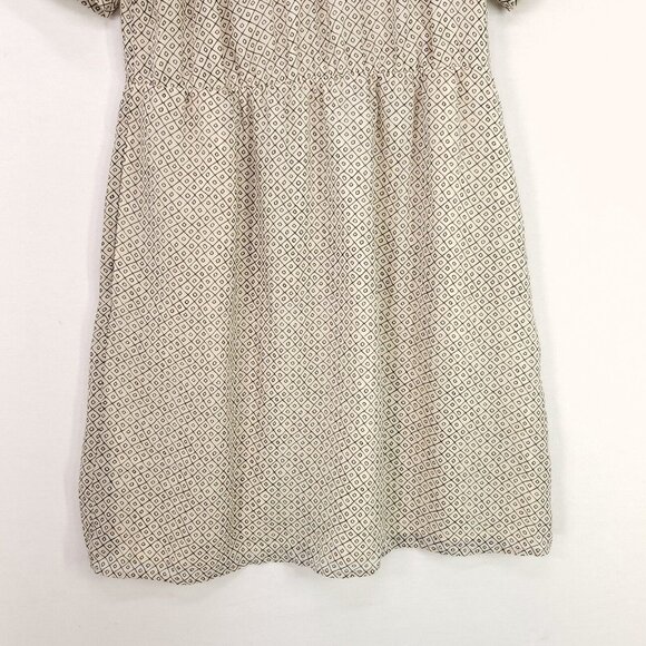 Madewell 100% Silk Dress Size 6 Pockets Baby Doll Elastic Waist Sheer Sleeve - Picture 11 of 12